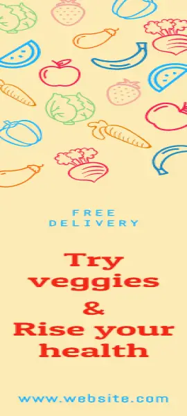 Online Editable Health Benefits of Vegan Diet Wide Skyscraper Ad