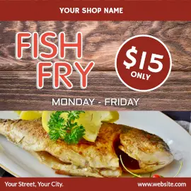 Online Editable Seafood Restaurant Offers Instagram Post