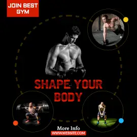 Online Editable Shape Your Body at Gym Instagram Post