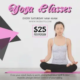 Online Editable Yoga Classes Benefits Instagram Post