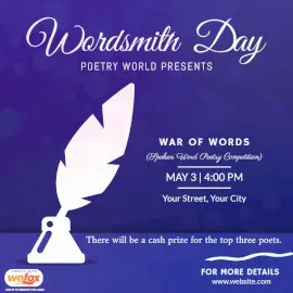 Online Editable Wordsmith Day May 3 Social Media Post