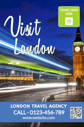 Online Editable Agency for London Tourism Pinterest Graphic