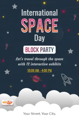 Online Editable International Space Day Pinterest Graphic