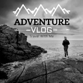 Online Editable Monochromatic Adventure Vlog CD Cover