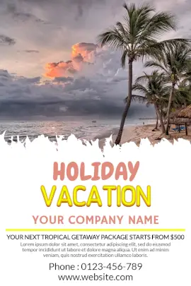 Online Editable Holiday Travel Agency Pinterest Graphic