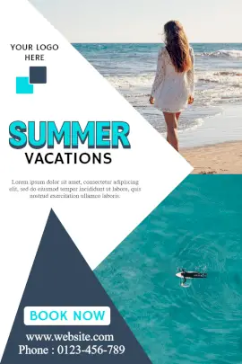 Online Editable Book Summer Vacation Destinations Pinterest Graphic