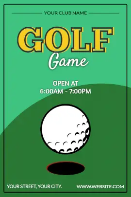 Online Editable Golf Game Pinterest Graphic