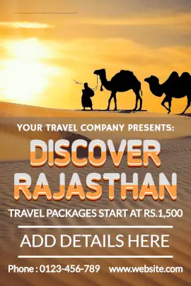 Online Editable Rajasthan Holiday Package Offers Pinterest Graphics