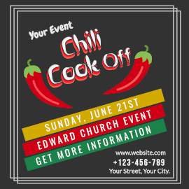 Online Editable Chili Cook Food Event Instagram Post