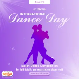 Online Editable International Dance Day April 29 Social Media Post