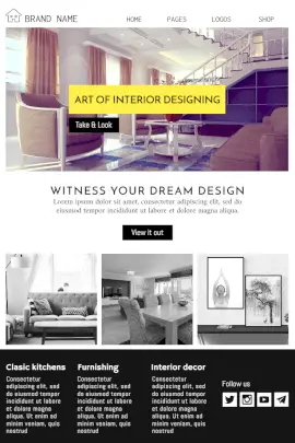 Online Editable Art of Interior Designing Pinterest Graphic
