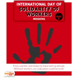 Online Editable International Day of Solidarity of Workers in Moldova May 1 Social Media Post