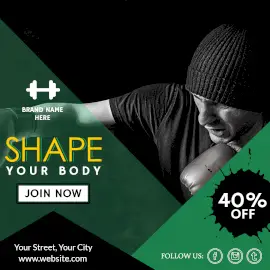 Online Editable Shape Your Body at Gym Instagram Post