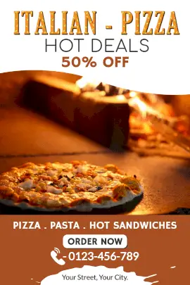 Online Editable Hot and Spicy Italian Pizza Offer Tumblr Graphic