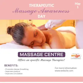 Online Editable Therapeutic Massage Awareness Day May 1 Instagram Post