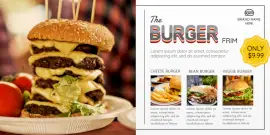 Online Editable Burger Outlet Menu Twitter Post
