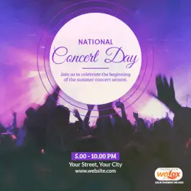 Online Editable National Concert Day Social Media Post