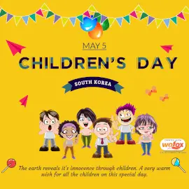 Online Editable Yellow South Korea children's day Instagram Post