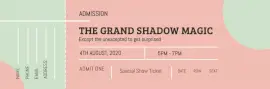 Online Editable Light Green and Red Magic Show Ticket