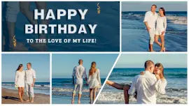 Online Editable Birthday Surprise for Girlfriend 4 Grid Photo Collage