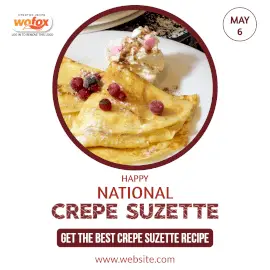 Online Editable Happy National Crepe Suzette Day May 6 Instagram Post