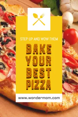 Online Editable Vivid Yellow Pizza Recipe Card