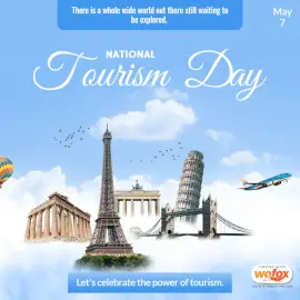Online Editable National Tourism Day in the USA May 7 Social Media Post