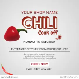 Online Editable Chili Cook-off Shop Instagram Post