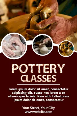 Online Editable Pottery Classes Pinterest Graphic
