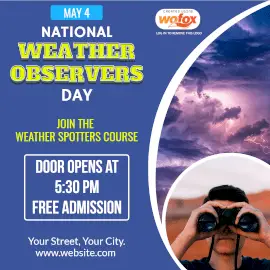 Online Editable National Weather Observers Day May 4 Instagram Post