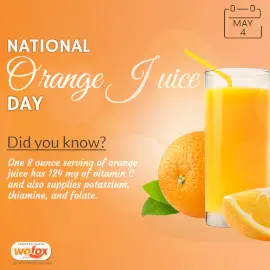 Online Editable Happy National Orange Juice Day May 4 Instagram Post