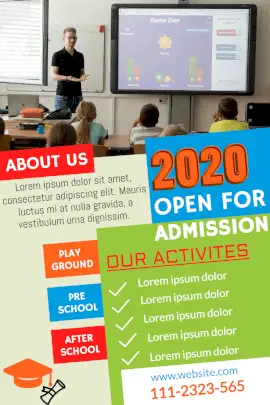 Online Editable Colorful Summer 2020 School Admission Pinterest Graphic