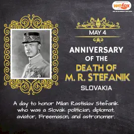 Online Editable Anniversary of the Decease of Milan Rastislav Štefánik, Slovakia May 4 Instagram Post