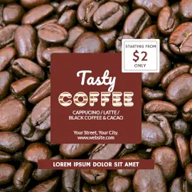 Online Editable Tasty Coffee Varieties Starting Price Instagram Post