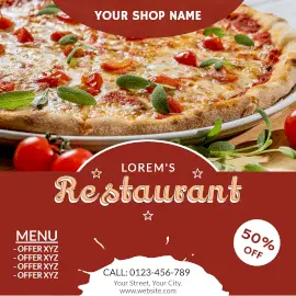 Online Editable Hot and Spicy Pizza From Restaurant Instagram Post