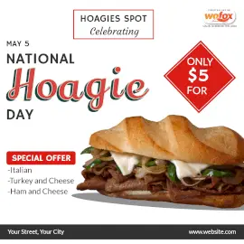 Online Editable National Hoagie Day May 5 Instagram Post