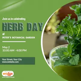 Online Editable Herb Day Social Media Post