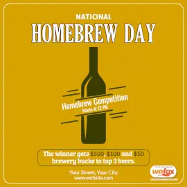 Online Editable National Homebrew Day Competition Social Media Post