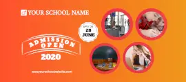 Online Editable School Admission Announcement Facebook Cover