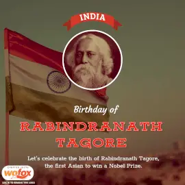 Online Editable Birthday of Rabindranath Tagore Instagram Post