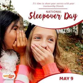 Online Editable National Sleepover Day May 9 Social Media Post