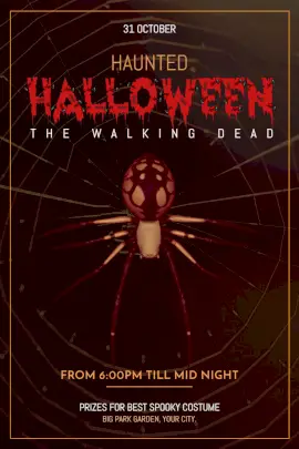 Online Editable Haunted Halloween Party Pinterest Graphic