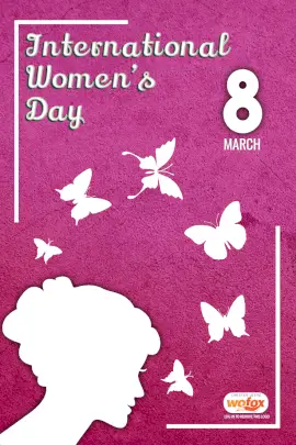 Online Editable Pink International Women's Day Pinterest Graphics