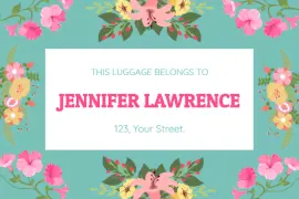 Online Editable Green and White Luggage Label