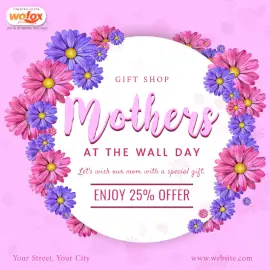 Online Editable Mothers at the Wall Day Social Media Post