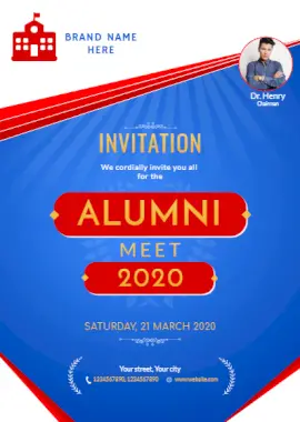 Online Editable College Alumni Meet Portrait Invitation