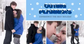 Online Editable Winter Holiday Destinations 4 Grid Photo Collage