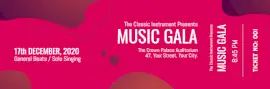 Online Editable Vivid and Dark Pink Music Show Ticket