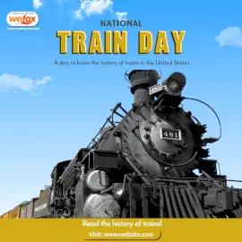 Online Editable National Train Day Social Media Post