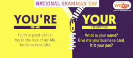 Online Editable National Grammar Day March 4 Facebook Cover